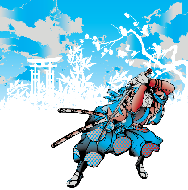 Knocked Out Samurai Graphic