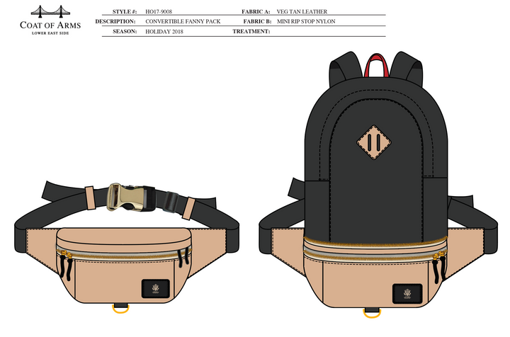 Veg Tan Sling Bag with Expandable Back Pack