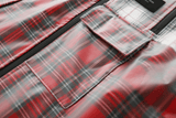 3D Tartain Plaid Lined Raincoat