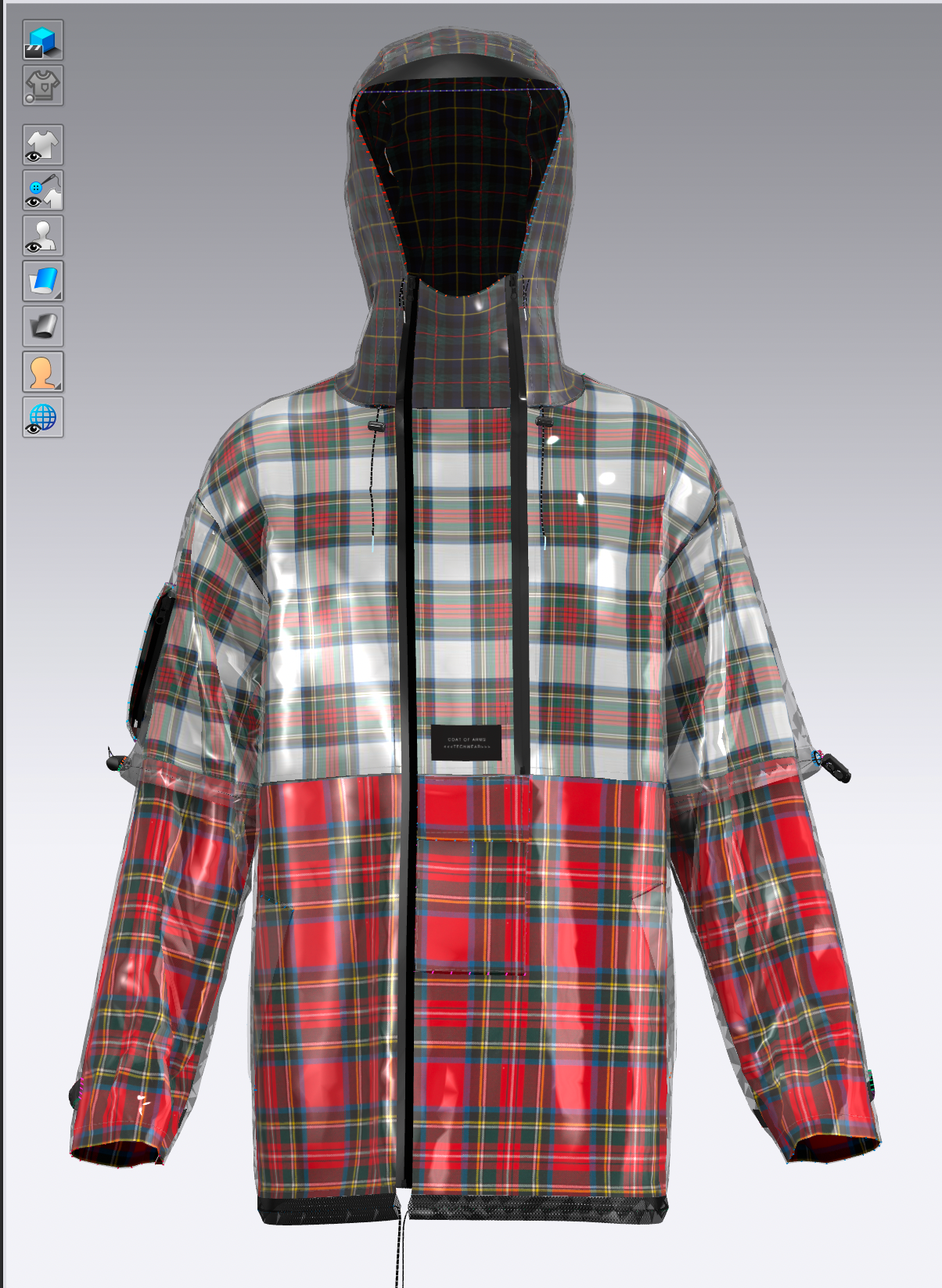 Tartain Plaid Lined Raincoat
