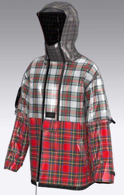Tartain Plaid Lined Raincoat
