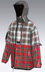 3D Tartain Plaid Lined Raincoat