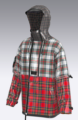 Tartain Plaid Lined Raincoat