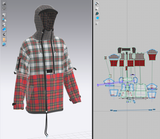 3D Tartain Plaid Lined Raincoat