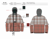 3D Tartain Plaid Lined Raincoat