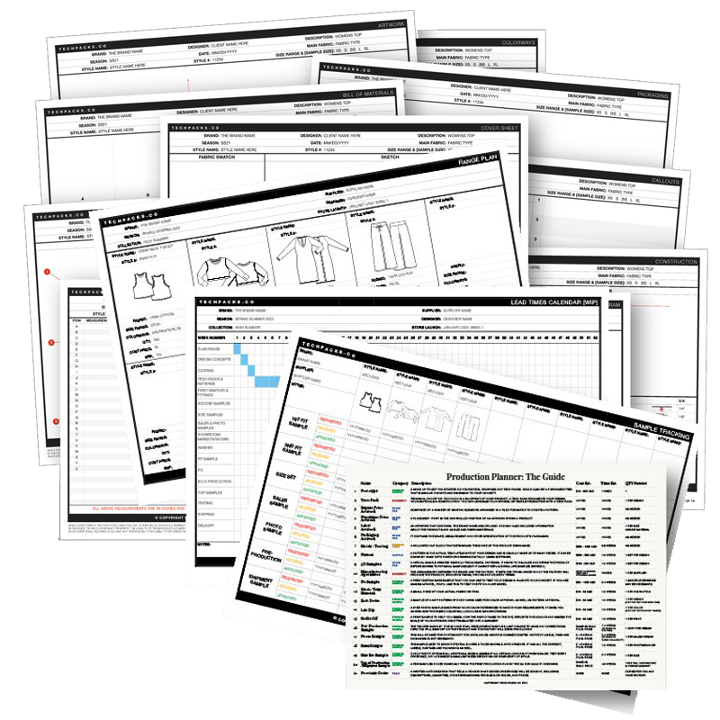 Pile of tech pack pages