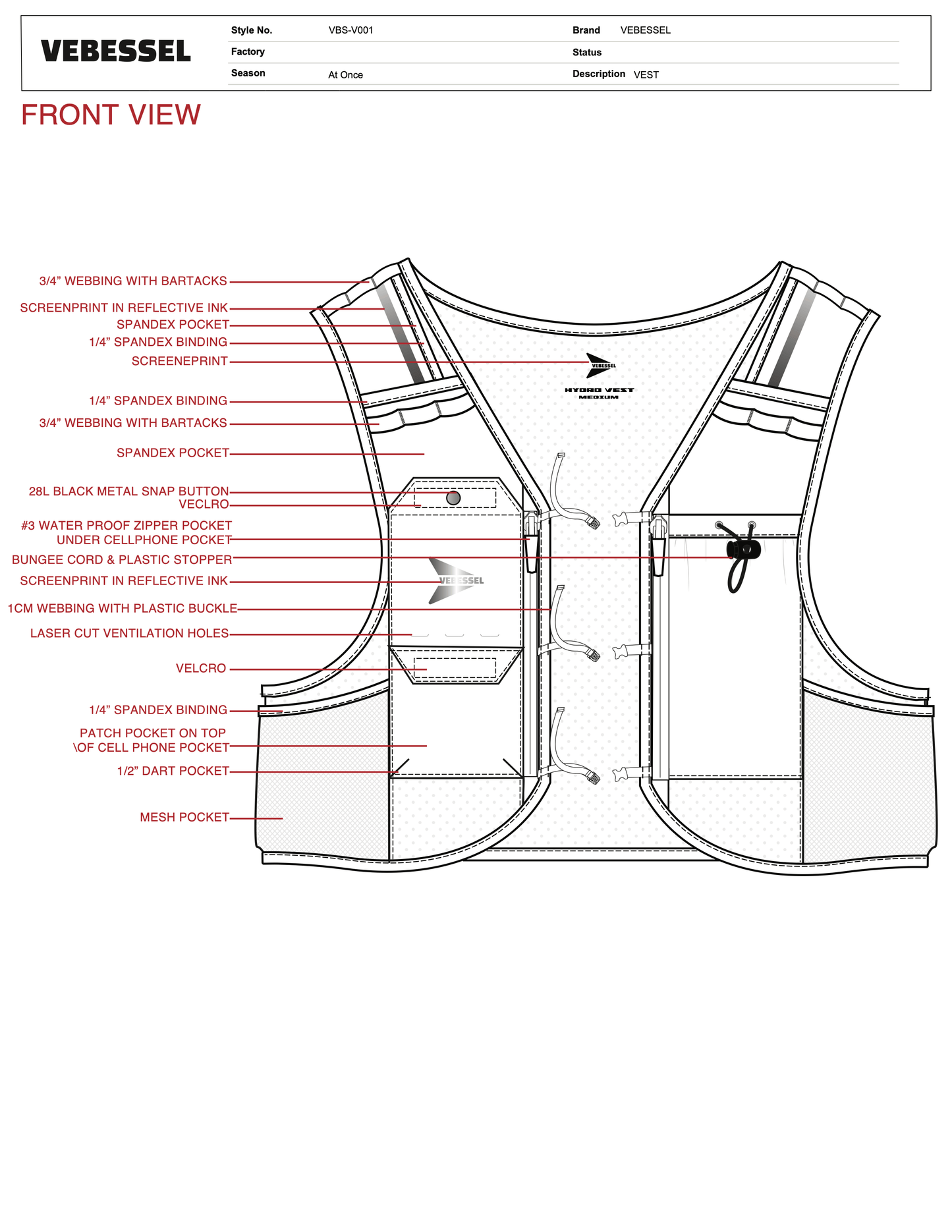 3D Running Vest and Tech Pack