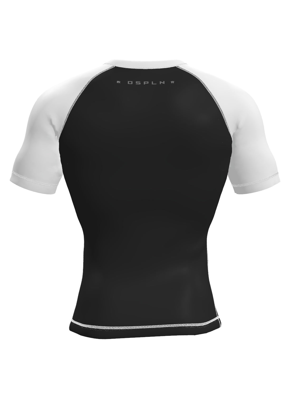 Custom Short Sleeve Rashguard - Black/White Back