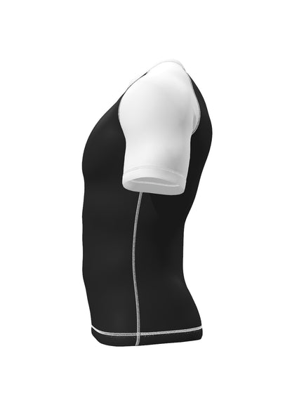 Custom Short Sleeve Rashguard - Black/White Left
