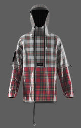 3D Tartain Plaid Lined Raincoat