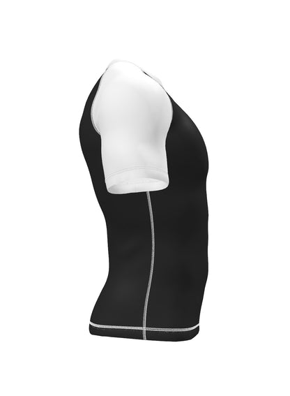 Custom Short Sleeve Rashguard - Black/White Right