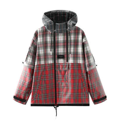 Transparent Tartan Rain Coat