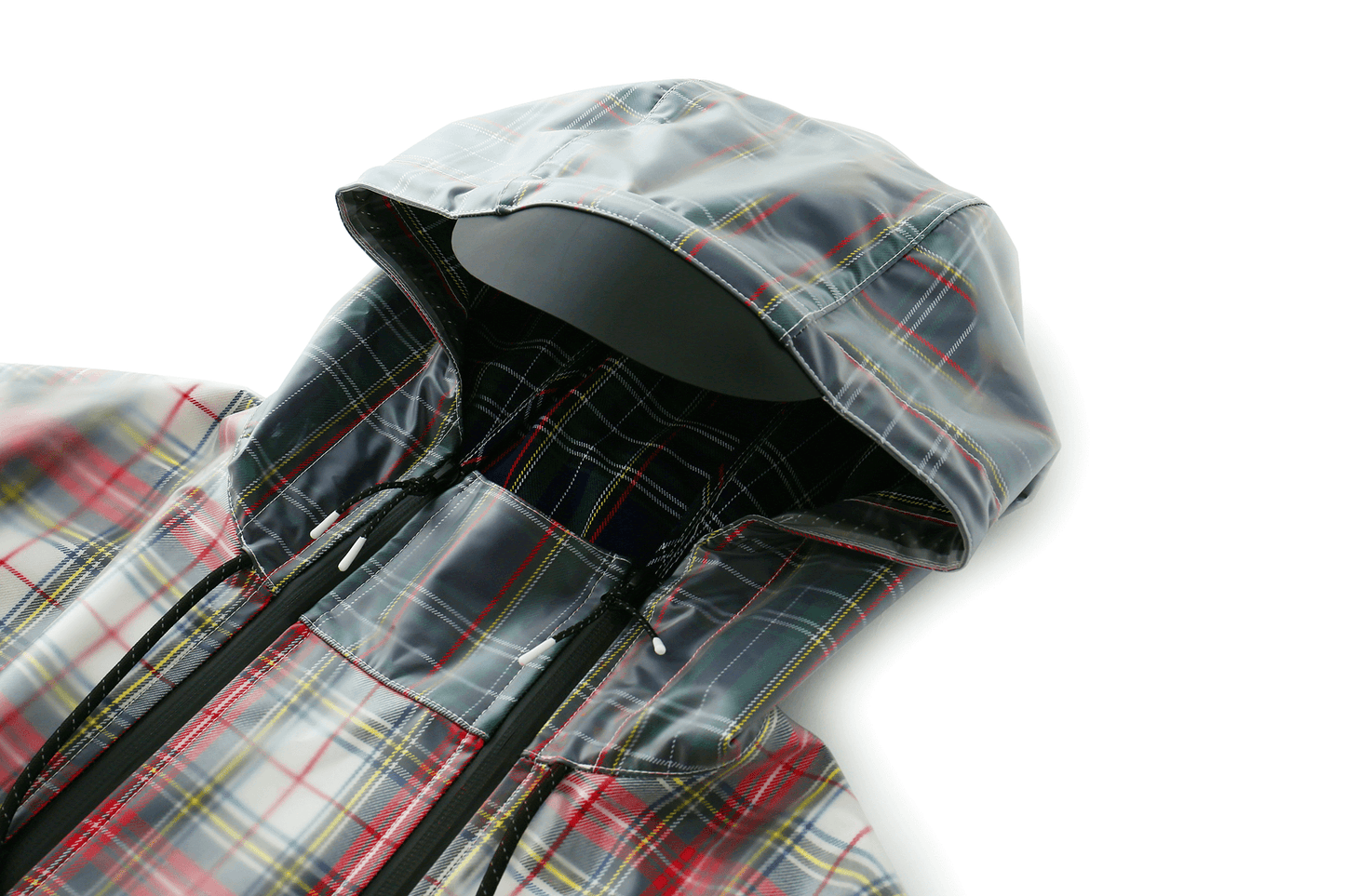 Transparent Tartan Rain Coat