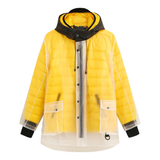 PU Raincoats with Zip Out Puffer Lining