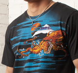 Vector Japanese Octopuss Graphic T-shirt