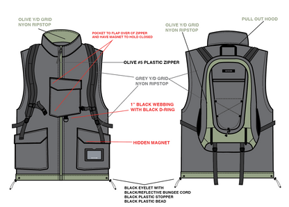 Back Pack with Packable Down Vest