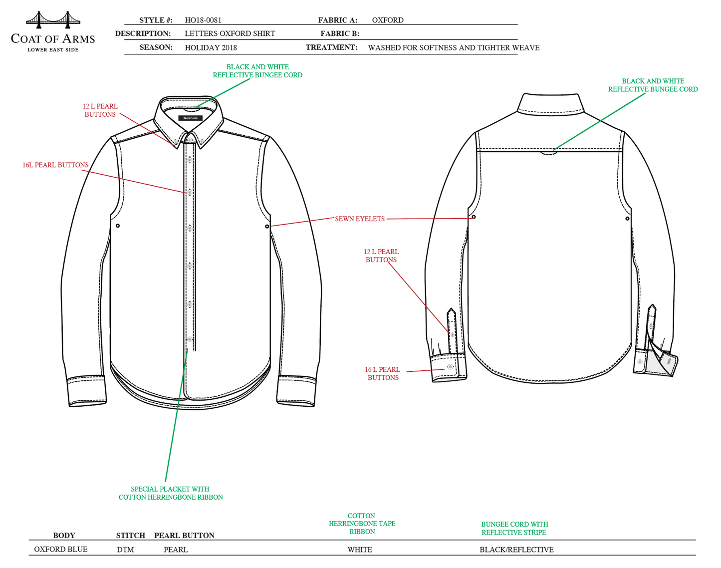 Allover Letters Applique Oxford Shirt