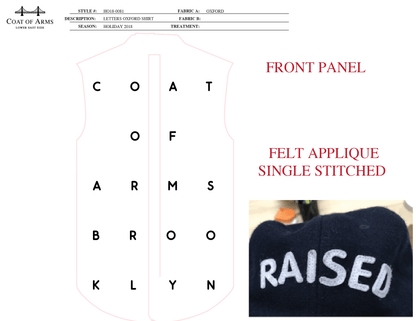 Allover Letters Applique Oxford Shirt