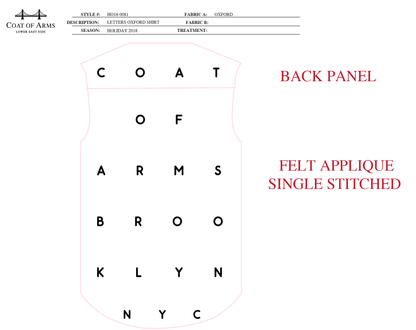 Allover Letters Applique Oxford Shirt