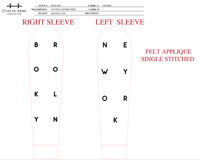 Allover Letters Applique Oxford Shirt
